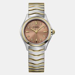 Ebel Brown Stainless Steel Wave 1216568 Quartz Women's Wristwatch 30mm
