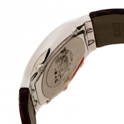Pre Owned Ebel Mother of Pearl Stainless Steel Leather Beluga E9656G31 Women's Wristwatch 28 mm
