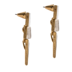 Eddie Borgo Geometric Matt Finish Gold Tone Drop Earrings