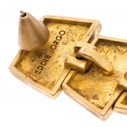 Eddie Borgo Geometric Matt Finish Gold Tone Drop Earrings