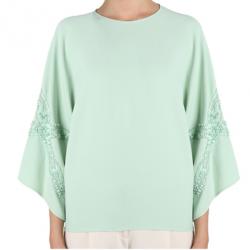 Pre Owned Elie Saab Mint Wide-Sleeved Top M