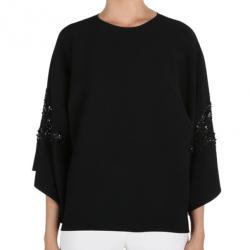 Elie Saab Black Wide-Sleeved Top L