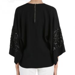 Elie Saab Black Wide-Sleeved Top L