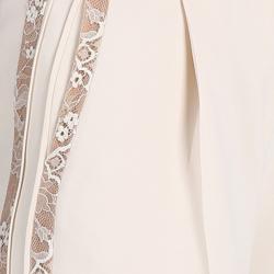 Pre Owned Elie Saab White Lace-Detailed Shorts M