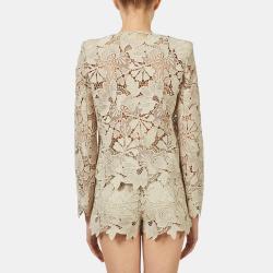 Pre Owned Elie Saab Castle Wall Macrame Lace Long Sleeve Jacket S