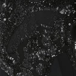 Pre Owned Elie Saab Black Long-Sleeved Embroidered Jumpsuit M