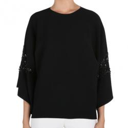 Pre Owned Elie Saab Black Wide-Sleeved Top L