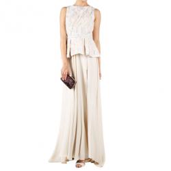 Elie Saab White Embroidered Sleeveless Top M
