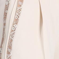 Pre Owned Elie Saab White Lace-Detailed Shorts S