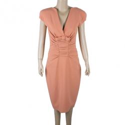Pre Owned Elie Saab Apricot Bow Dress S