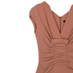 Pre Owned Elie Saab Apricot Bow Dress S