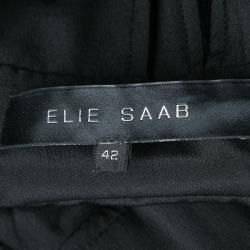 Pre Owned Elie Saab Black Paneled Cross Front Sleeveless Sheath Dress M