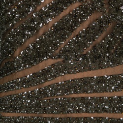 Pre Owned Elie Saab Dark Green Embellished Tulle Long Sleeve Gown S