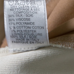 Pre Owned Elie Saab Cream Floral Embroidered Lace Silk Chiffon Gown S