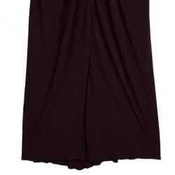 مملوكة مسبقًا Elie Saab Purple Front-slit Ruched Gown S