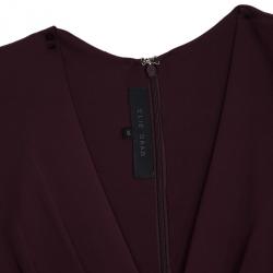 مملوكة مسبقًا Elie Saab Purple Front-slit Ruched Gown S