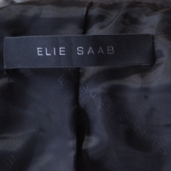 Pre Owned Elie Saab Black Lamb Leather Waist Tie Detail Biker Jacket S