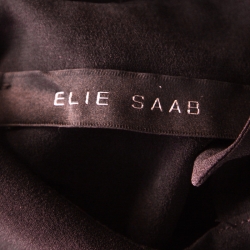 Elie Saab Black and Blue Lurex Heart Patterned Skirt and Blouse Set S