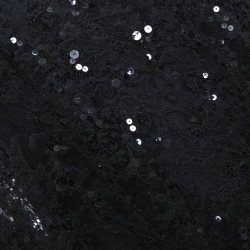 Pre Owned Elie Saab Vintage Black Lace Sequin Embellished Layered Gown S