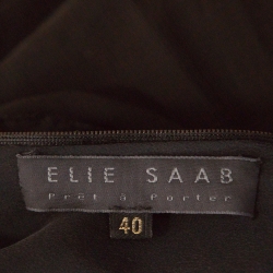 Elie Saab Black Embellished Lace Sheer Sleeve Blouse S