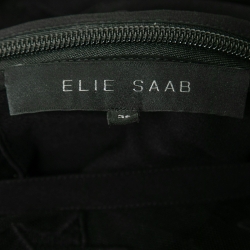 Elie Saab Black Star-Embroidered Tulle Mini Dress M