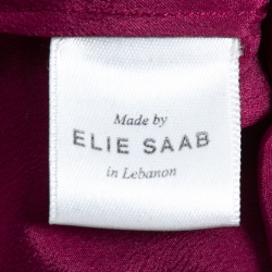 Elie Saab Red Sequin Embellished Tulle Gown S