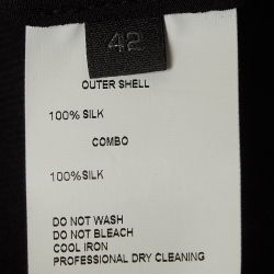 Pre Owned Elie Saab Black Crepe Silk Buttoned Blouse L