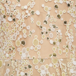 Elie Saab Embroidered Mesh Beige Gown S