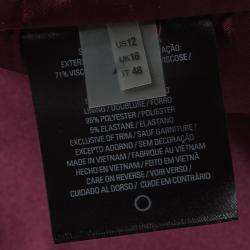 Pre Owned Elie Tahari Maroon Sleeveless Berry Burst Alex Dress L