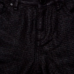 Pre Owned Elie Tahari Black Azella Coated Denim Shorts S