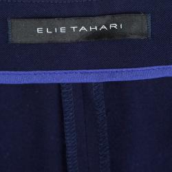 Pre Owned Elie Tahari Navy Blue Tapered Cropped Pants L