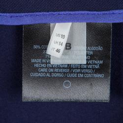 Pre Owned Elie Tahari Navy Blue Tapered Cropped Pants L