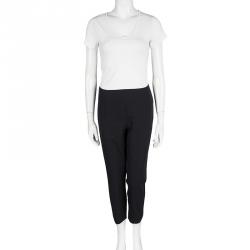 Pre Owned Elie Tahari Black Tapered Cropped Pants L