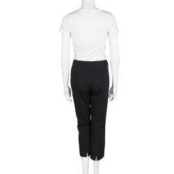 Pre Owned Elie Tahari Black Tapered Cropped Pants L