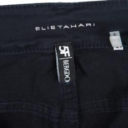 Pre Owned Elie Tahari Navy Blue Cutout Detail Slim Fit Mona Jeans M
