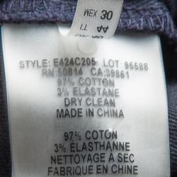 Pre Owned Elie Tahari Navy Blue Cutout Detail Slim Fit Mona Jeans M