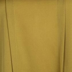 Pre Owned Elie Tahari Mustard Silk Ruffle Detail Sleeveless Top L