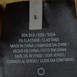 Pre Owned Elie Tahari Mustard Silk Ruffle Detail Sleeveless Top L