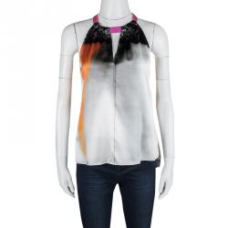 Pre Owned Elie Tahari Multicolor Sleeveless Silk Top XS