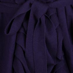 Elie Tahari Purple Merino Wool Jessica Wrap Cardigan L