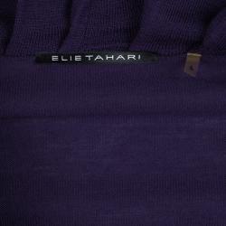 Elie Tahari Purple Merino Wool Jessica Wrap Cardigan L