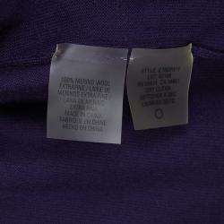 Elie Tahari Purple Merino Wool Jessica Wrap Cardigan L