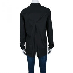 Elie Tahari Black Long Sleeve Button Front Carly Blouse XS