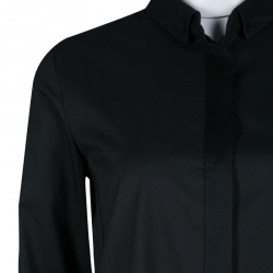 Elie Tahari Black Long Sleeve Button Front Carly Blouse XS