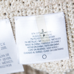 Pre Owned Elie Tahari Beige Cotton Lurex Knit Sequined Jacket S