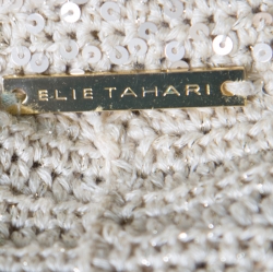 Pre Owned Elie Tahari Beige Cotton Lurex Knit Sequined Jacket S