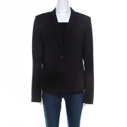 Elie Tahari Black Wool Single Button Alma Jacket XL 