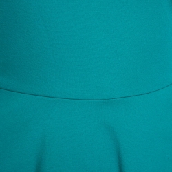 Elie Tahari Teal Green Knit Stretch Peplum Top M
