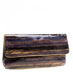 Pre Owned Elie Tahari Multicolored Patent Leather Clutch