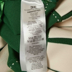 Pre Owned Elisabetta Franchi Green/White Knit Pleated Mini Dress M